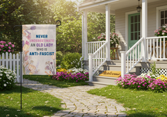 Antifascist Garden Flag – 18x24 Floral Border Design
