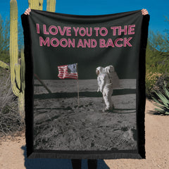 I Love You to the Moon and Back 46" x 56" Woven Blanket
