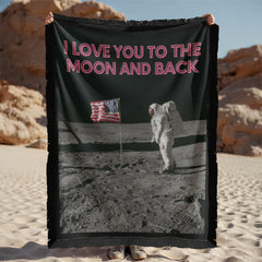 I Love You to the Moon and Back 46" x 56" Woven Blanket