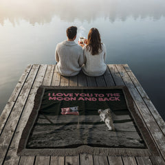 I Love You to the Moon and Back 46" x 56" Woven Blanket