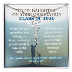 Personalized 2026 Graduation Name Necklace - Dad to Daughter