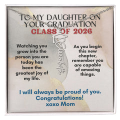 Graduation 2026 Personalized Name Necklace from Mom