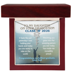 Personalized 2026 Graduation Name Necklace - Dad to Daughter