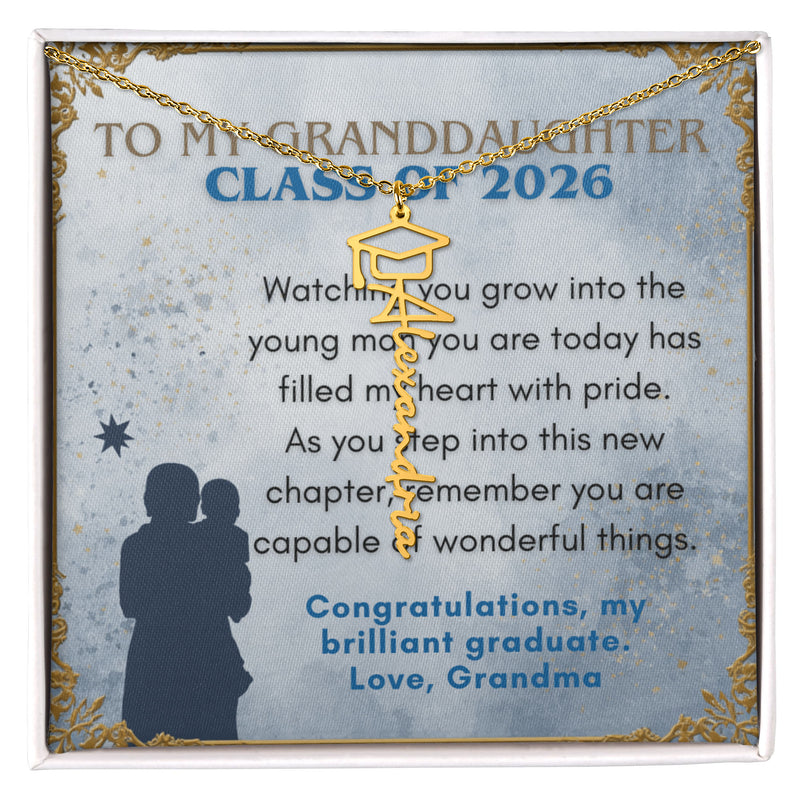 2026 Graduation Personalized Name Necklace - Grandma to Granddaughter