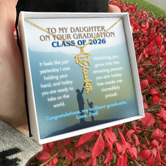 Personalized 2026 Graduation Name Necklace - Dad to Daughter